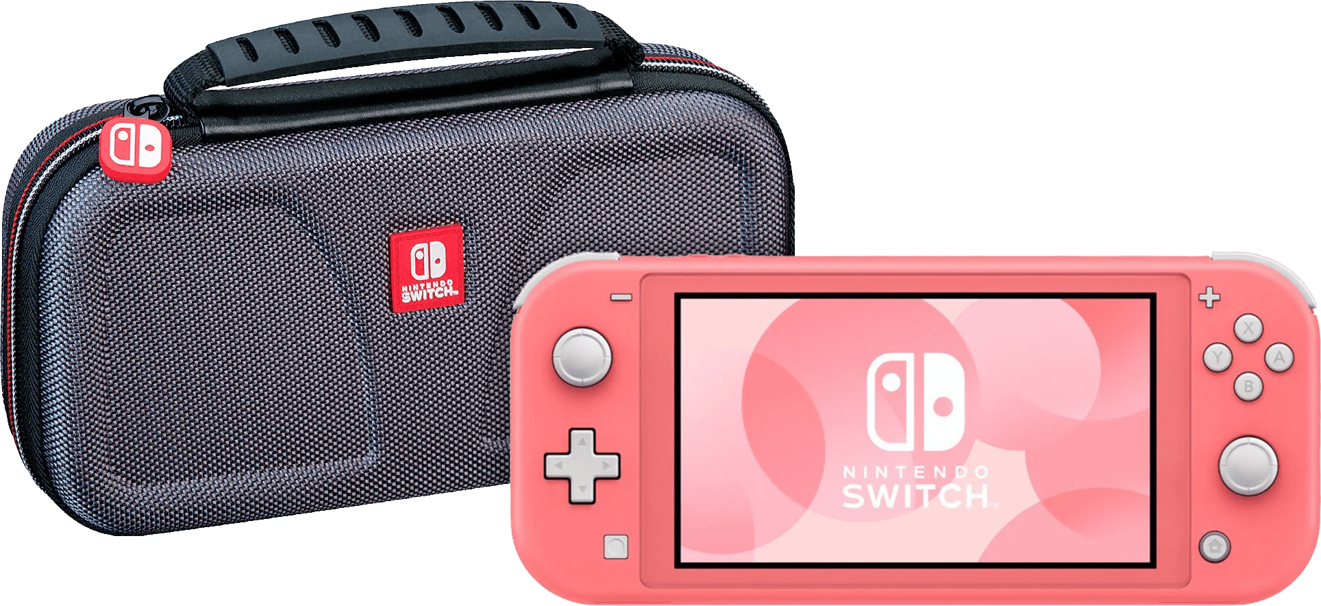 Nintendo Switch Lite Koraal + Bigben Officiële Nintendo Switch Lite Beschermtas