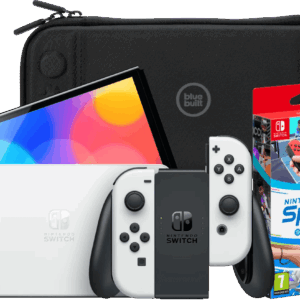 Nintendo Switch OLED Wit + Nintendo Switch Sports + BlueBuilt Beschermhoes