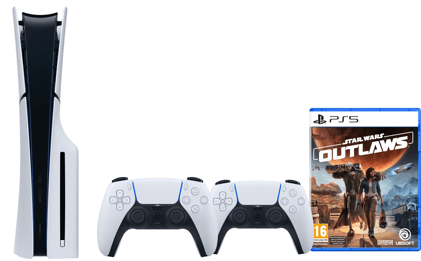 PlayStation 5 Slim Disc Edition + Star Wars Outlaws + Extra Controller Wit