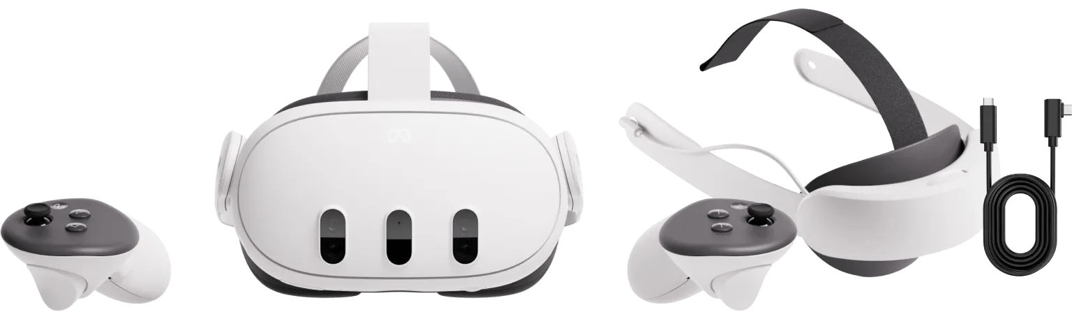Meta Quest 3 512GB + Link Cable + Elite Strap met batterij