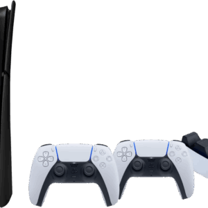 PS5 Slim Digital Edition + Covers Zwart + Extra Controller Wit + Oplaadstation