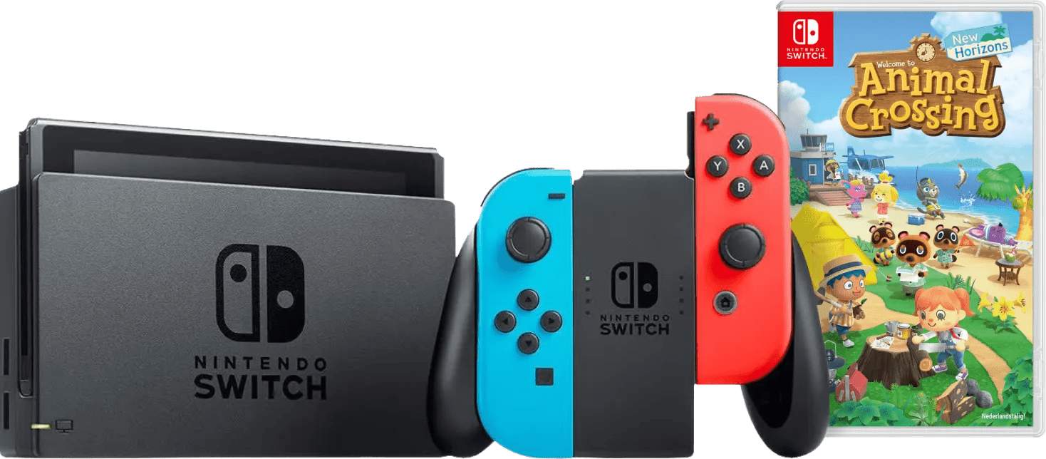 Nintendo Switch Rood/Blauw + Animal Crossing New Horizons