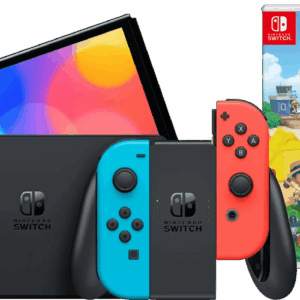 Nintendo Switch OLED Blauw/Rood + Animal Crossing New Horizons