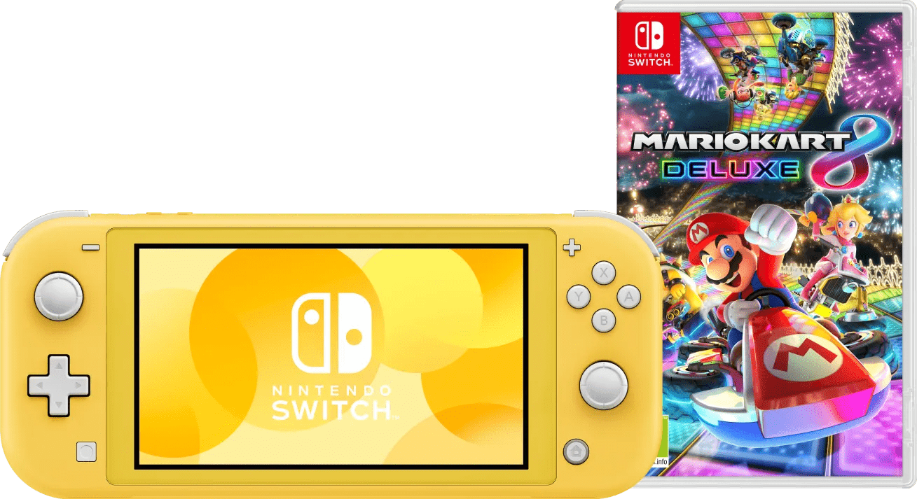 Nintendo Switch Lite Geel + Mario Kart 8 Deluxe Switch