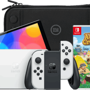 Nintendo Switch OLED Wit + Animal Crossing New Horizons + BlueBuilt Beschermhoes