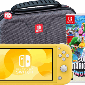 Nintendo Switch Lite Geel + Super Mario Bros. Wonder + Beschermhoes