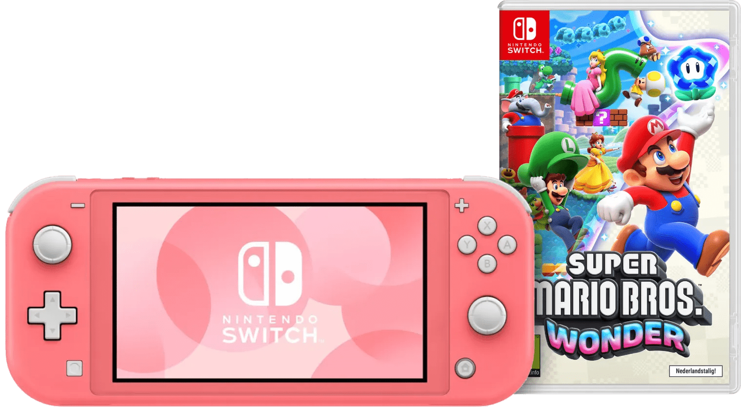 Nintendo Switch Lite Koraal + Super Mario Bros. Wonder