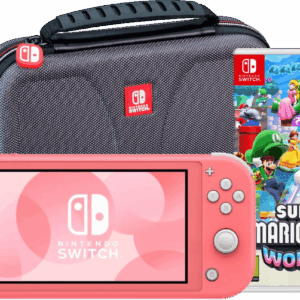 Nintendo Switch Lite Koraal + Super Mario Bros. Wonder + Beschermhoes