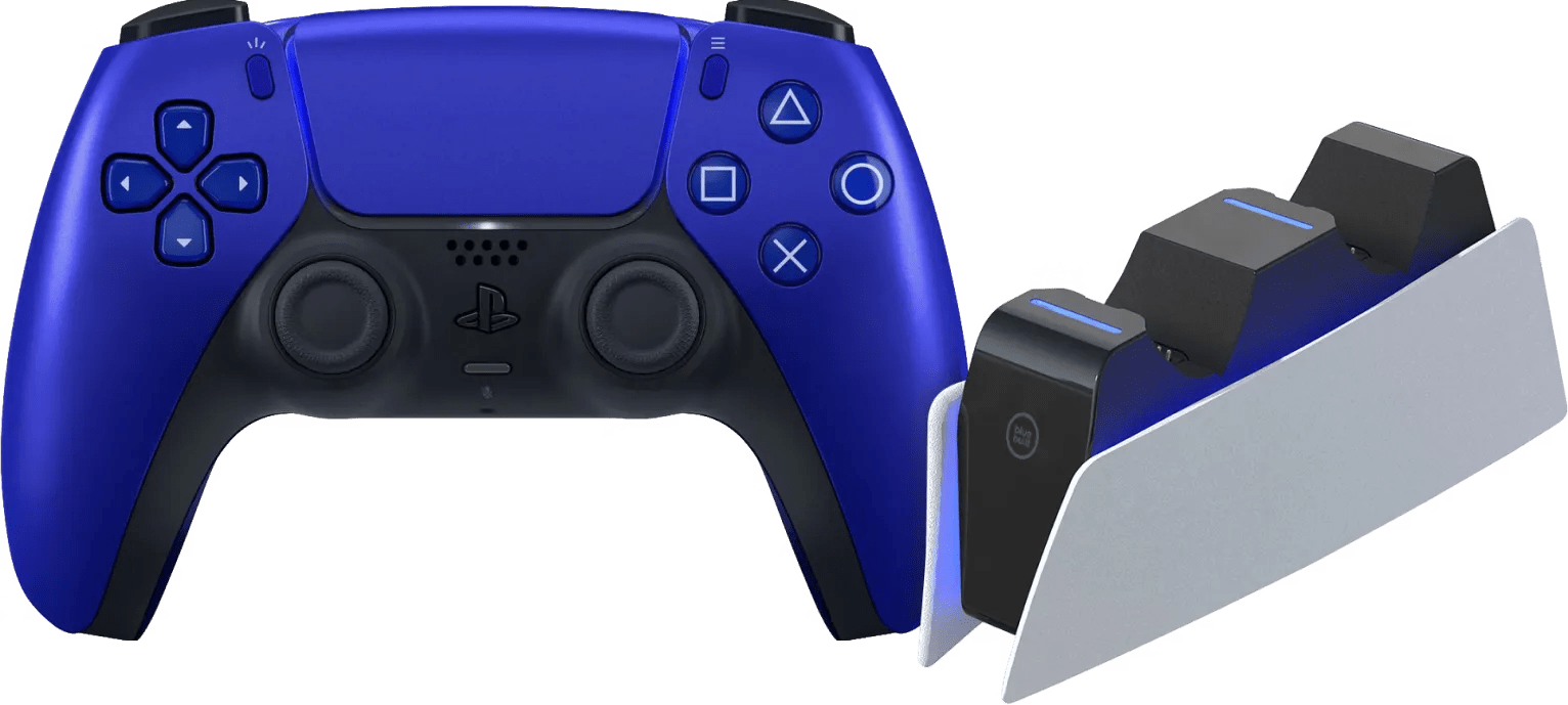 Sony Playstation 5 DualSense Draadloze Controller Cobalt Blue + BlueBuilt oplaadstation