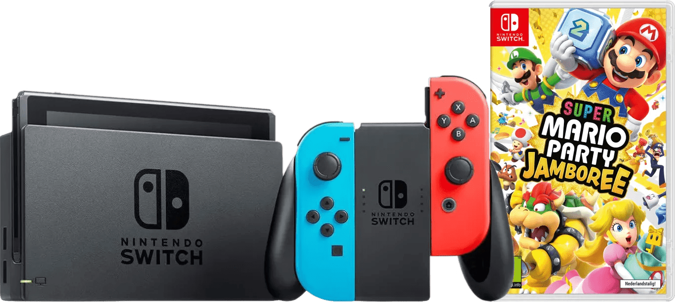 Nintendo Switch Rood/Blauw + Mario Party Jamboree