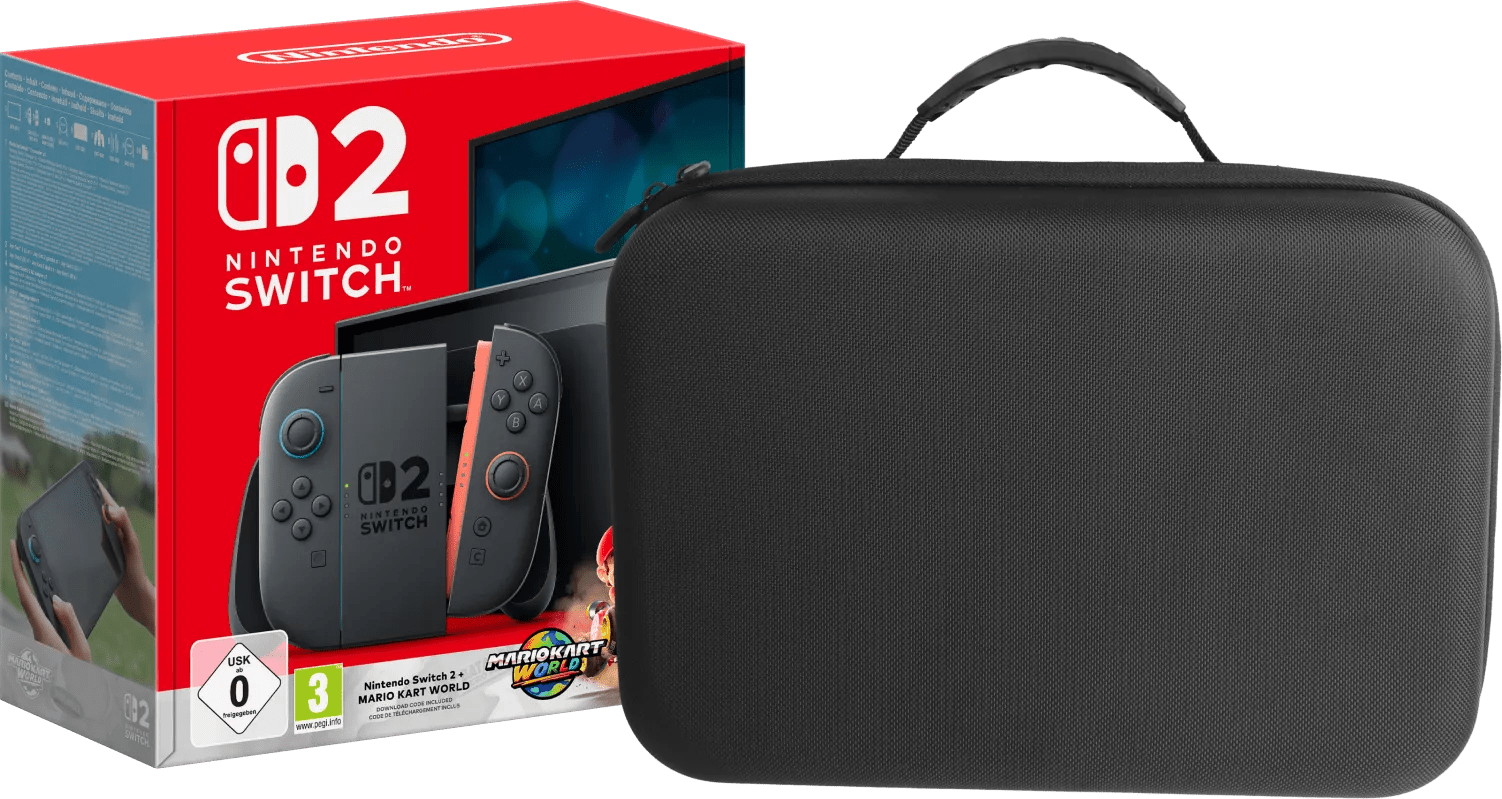 Nintendo Switch 2 + Mario Kart World + BlueBuilt Travel Case